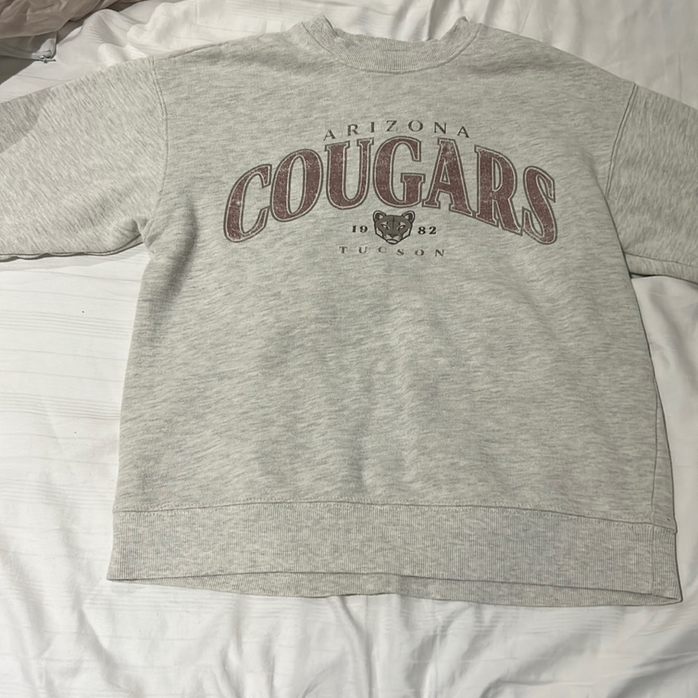Light heather grey crewneck with Logo